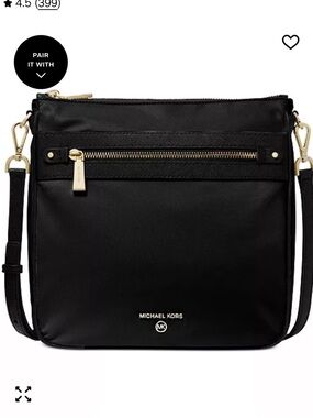 Michael Kors Black Nylon Crossbody with Gold Hardware NWT